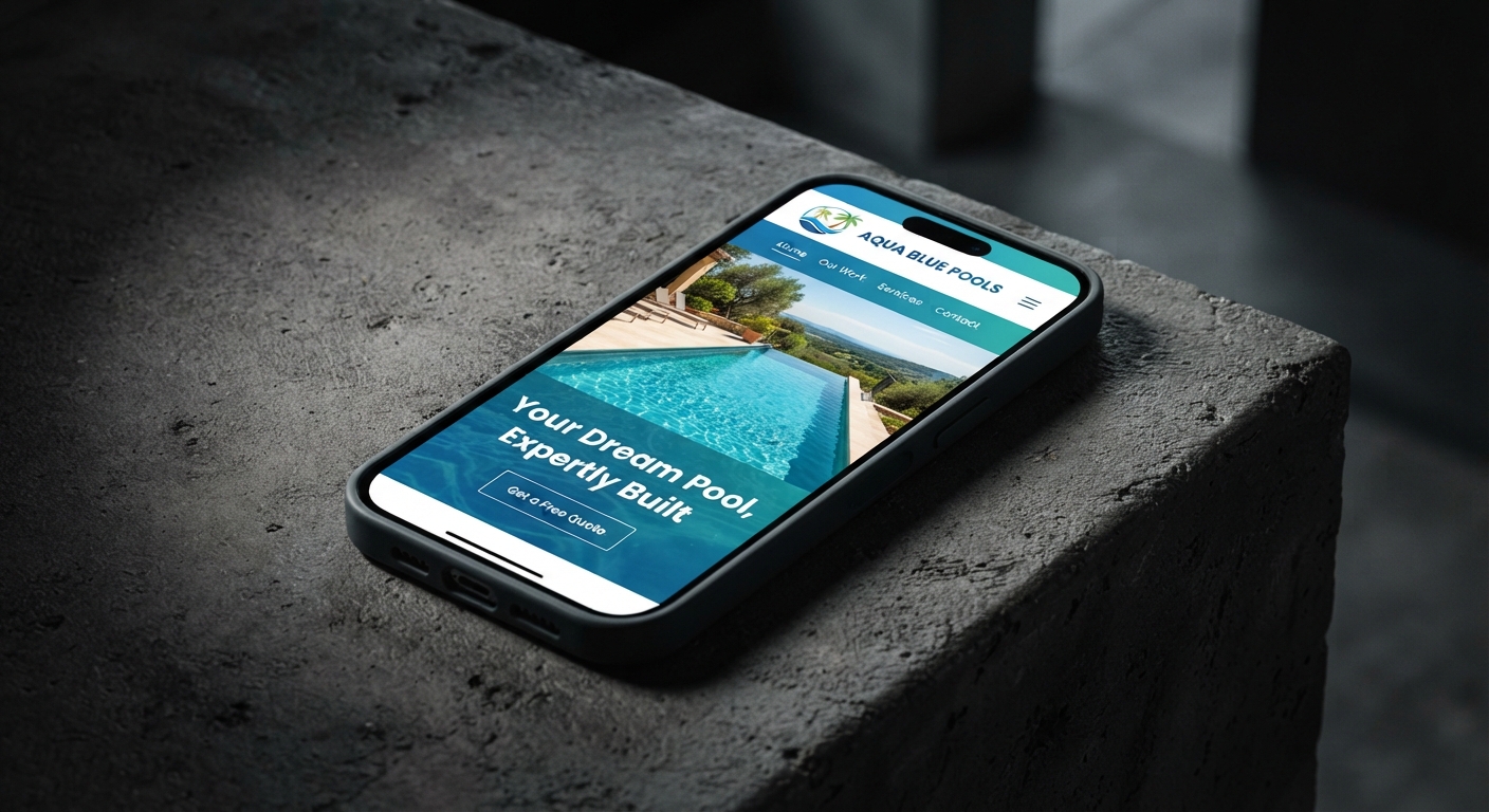 Site Piscine PPP EST affiché sur smartphone
