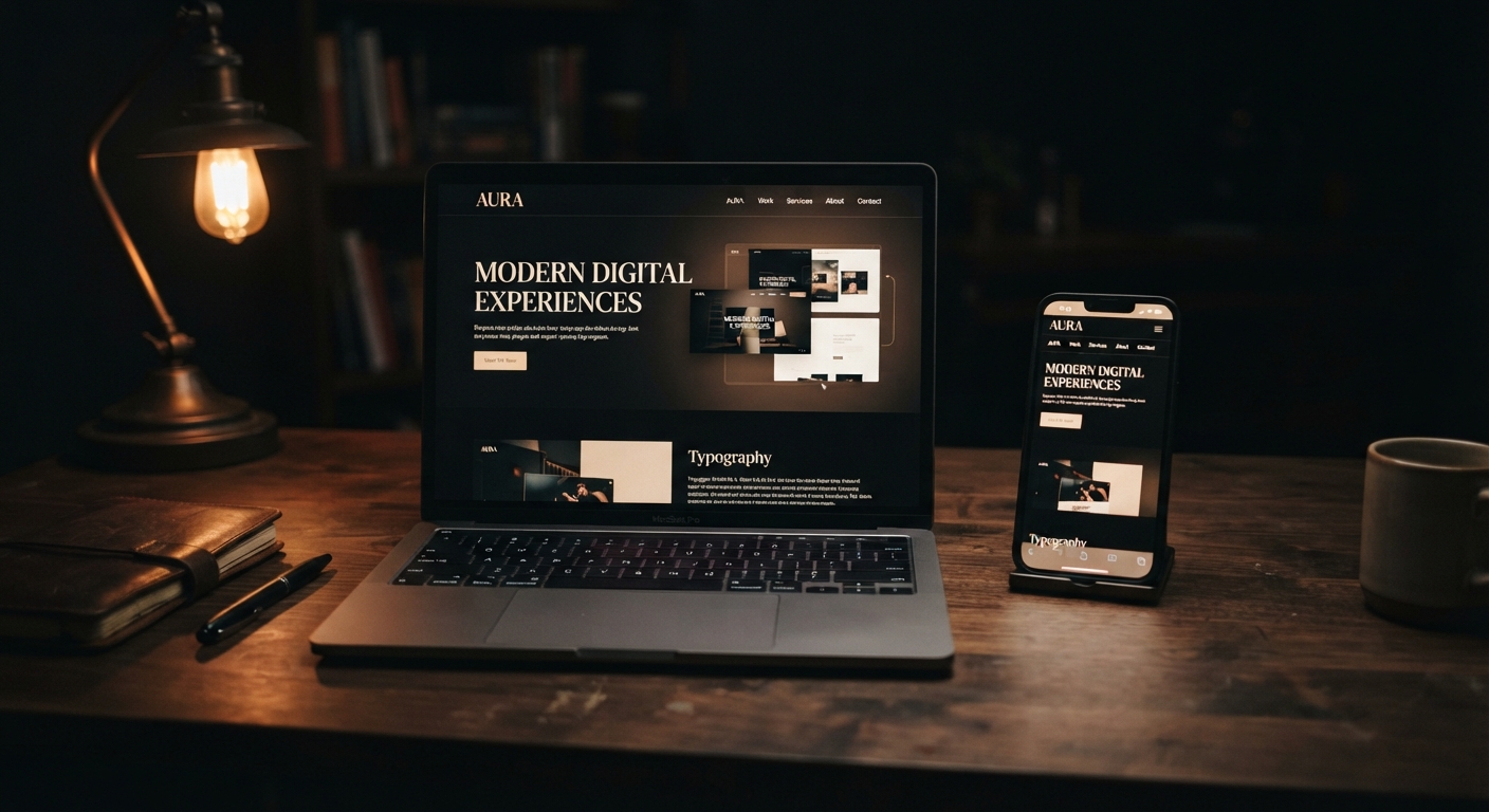Site internet affiché sur un ordinateur portable et un smartphone